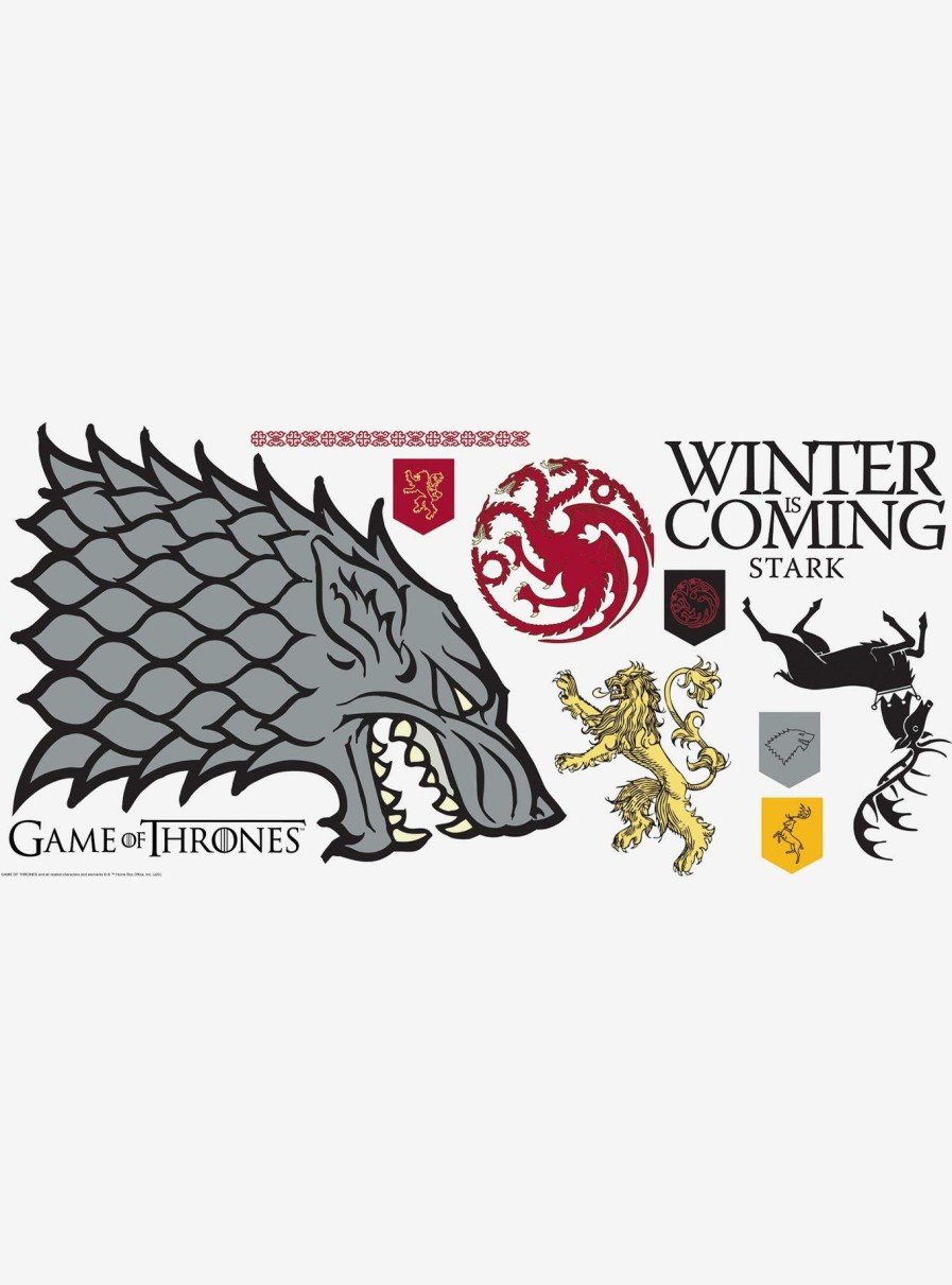 Decor * | Game Of Thrones Winter Is Coming Stark Giant Peel & Stick Wall Decals Best-Selling