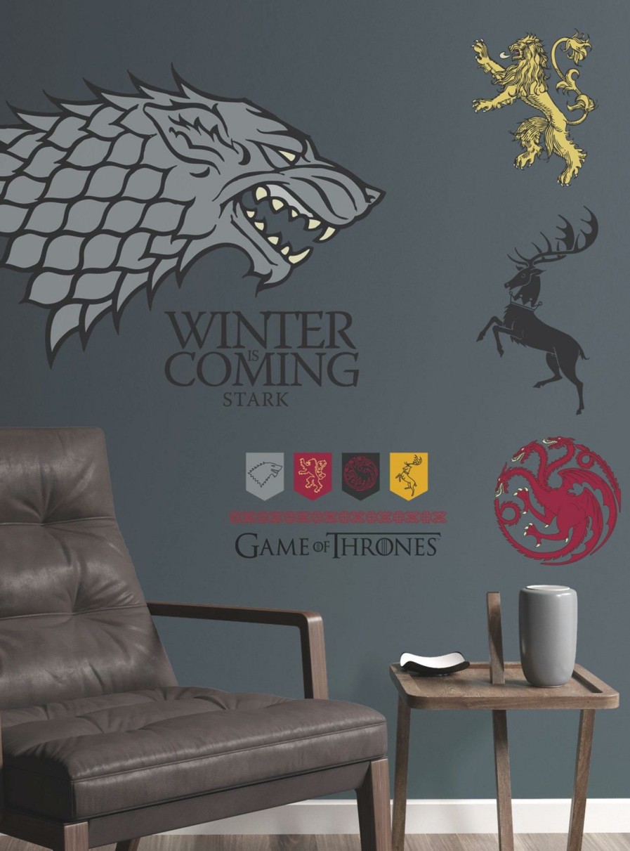 Decor * | Game Of Thrones Winter Is Coming Stark Giant Peel & Stick Wall Decals Best-Selling