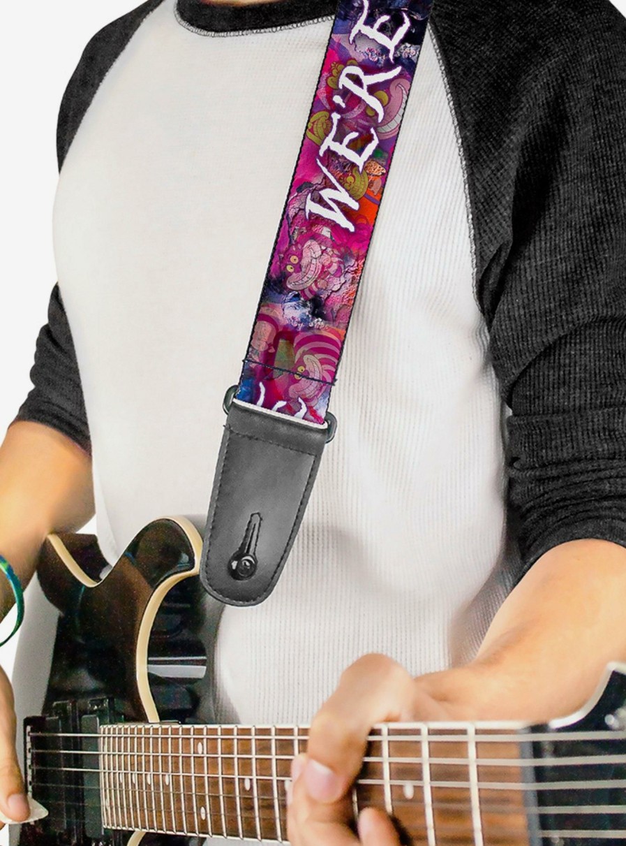 Music * | Disney Alice In Wonderland Cheshire Cat We'Re All Mad Here Guitar Strap Fire Sale