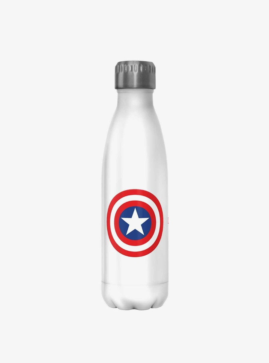 Kitchen * | Marvel Captain America Shield Icon Stainless Steel Water Bottle Less Expensive