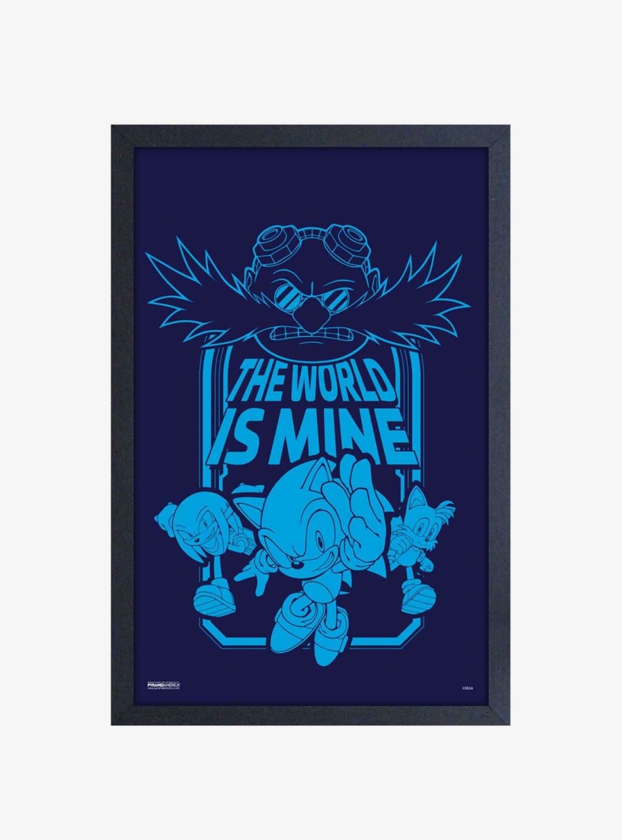 Decor * | Sonic The Hedgehog World Is Mine Framed Wood Wall Art Sale Online