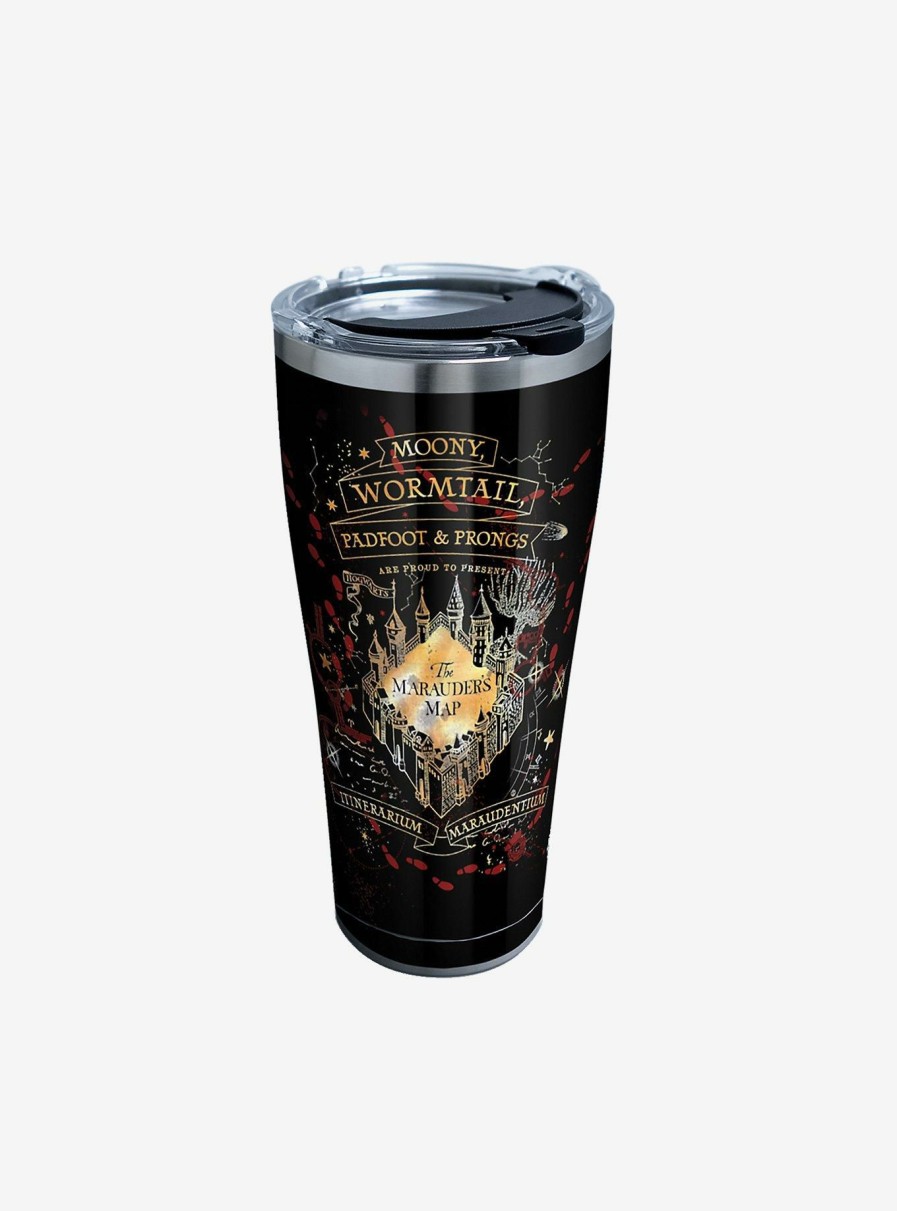 Kitchen * | Harry Potter Black Marauder'S Map 30Oz Stainless Steel Tumbler With Lid Sale Online