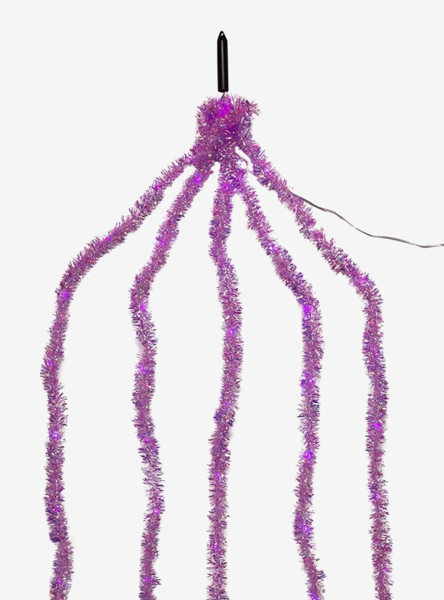 Decor * | Purple Iridescent Tinsel Cascade Light Set Sale Online