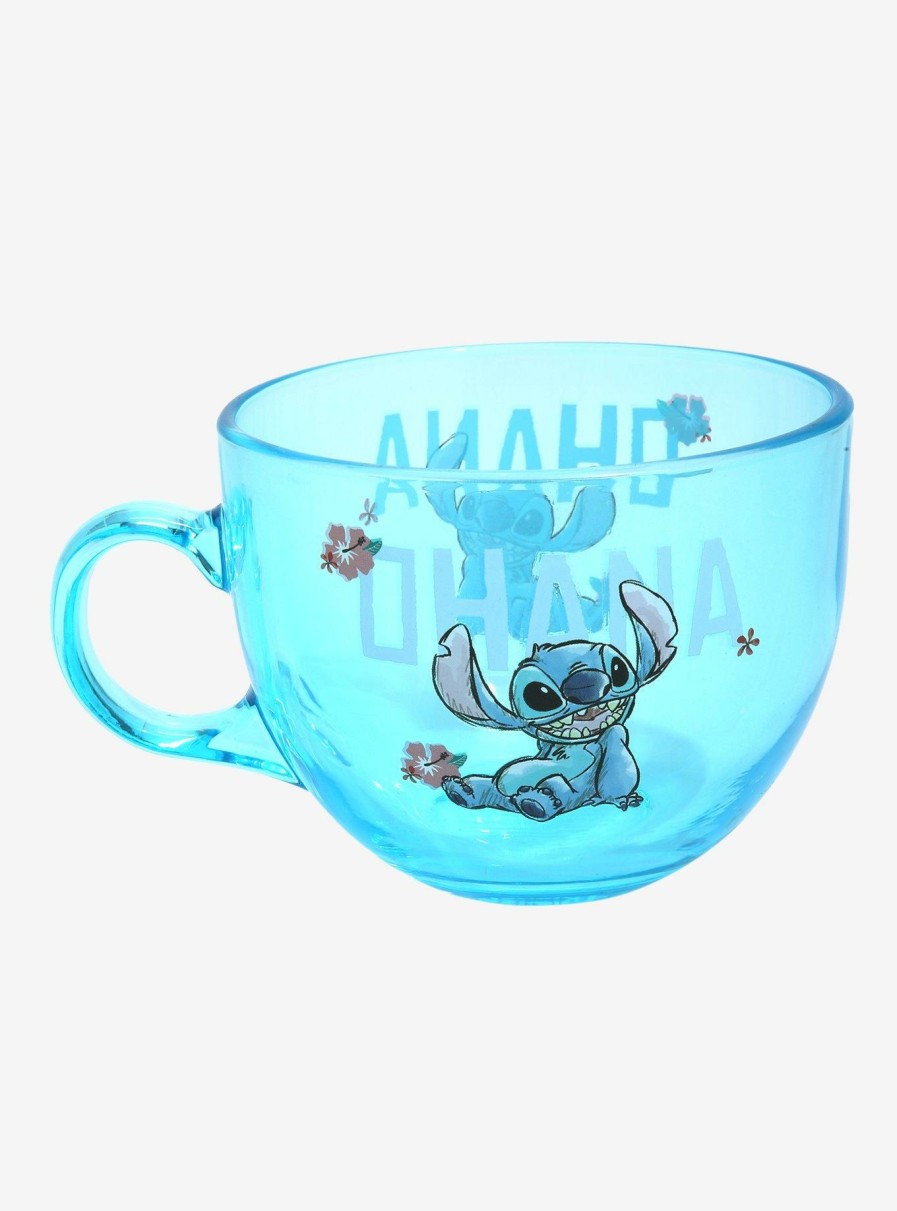 Kitchen * | Disney Lilo & Stitch Ohana Stitch Glass Mug Fire Sale