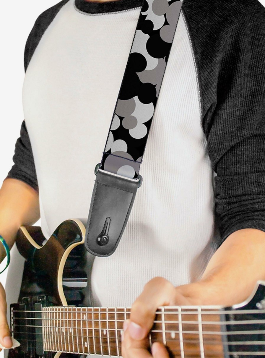 Music * | Disney Mickey Mouse Head Stacked Guitar Strap Sale Online