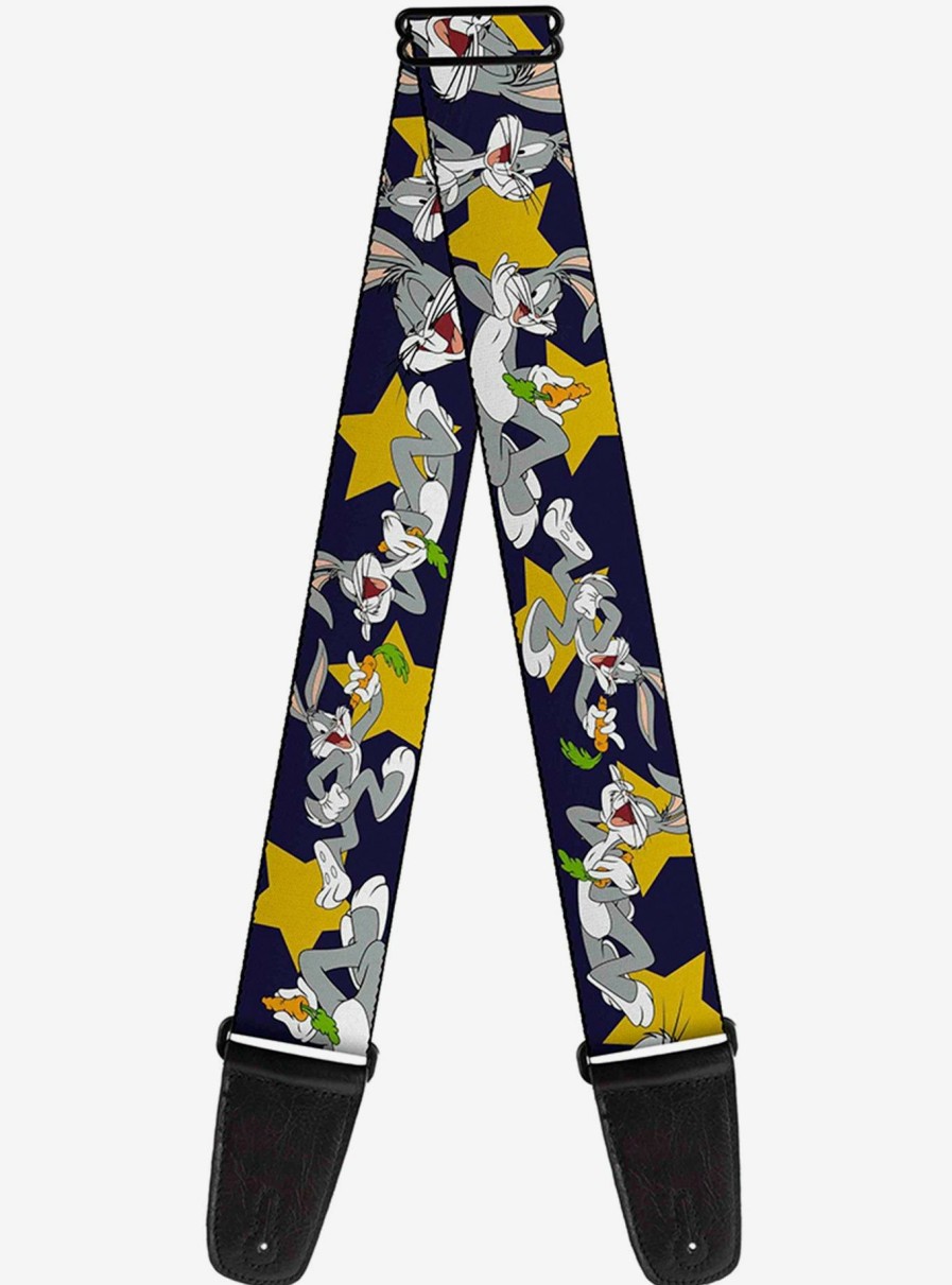 Music * | Looney Tunes Bugs Bunny Poses Stars Guitar Strap Free Delivery