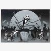 Decor * | Disney The Nightmare Before Christmas Graveyard Group Black & White Canvas Wall Art Decor Sale Online