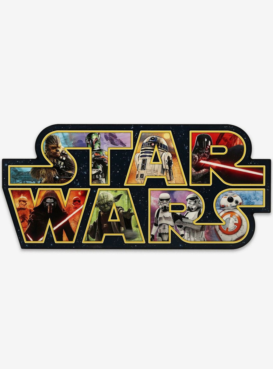 Decor * | Star Wars Logo Collage Wood Wall Decor Latest Fashion