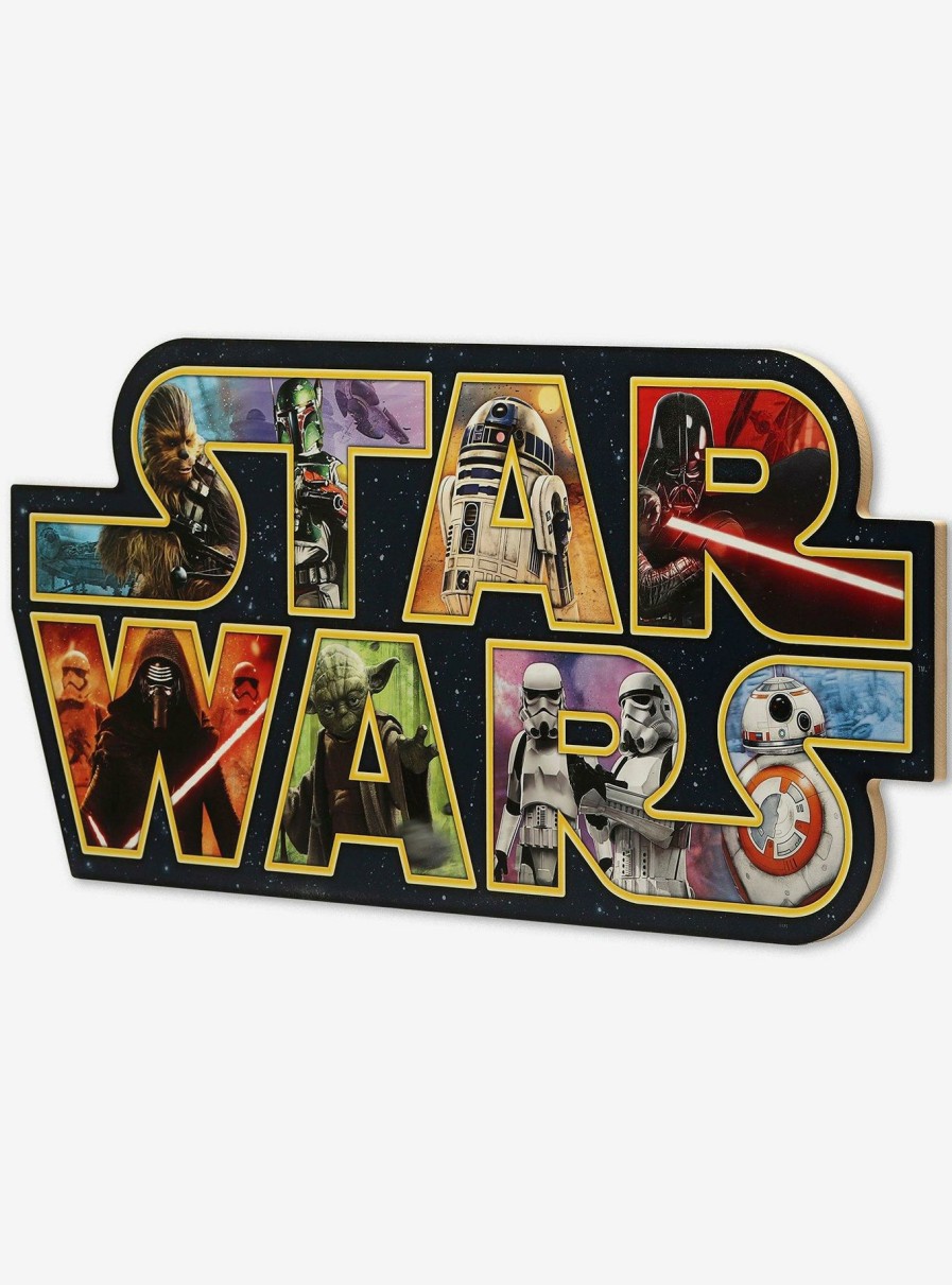 Decor * | Star Wars Logo Collage Wood Wall Decor Latest Fashion