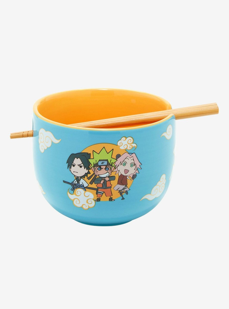 Kitchen * | Naruto Shippuden Chibi Ninjas Sketch Art Ramen Bowl With Chopsticks Latest Fashion