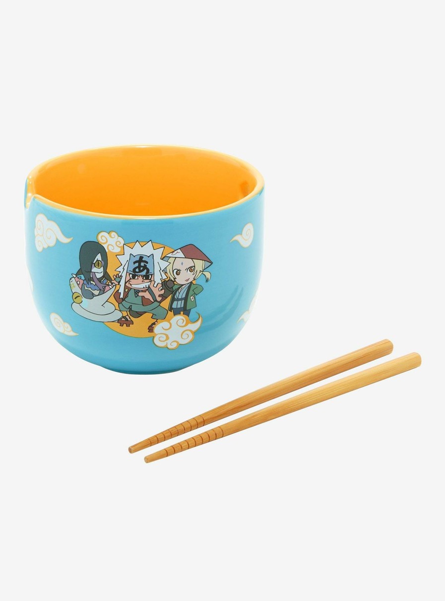 Kitchen * | Naruto Shippuden Chibi Ninjas Sketch Art Ramen Bowl With Chopsticks Latest Fashion