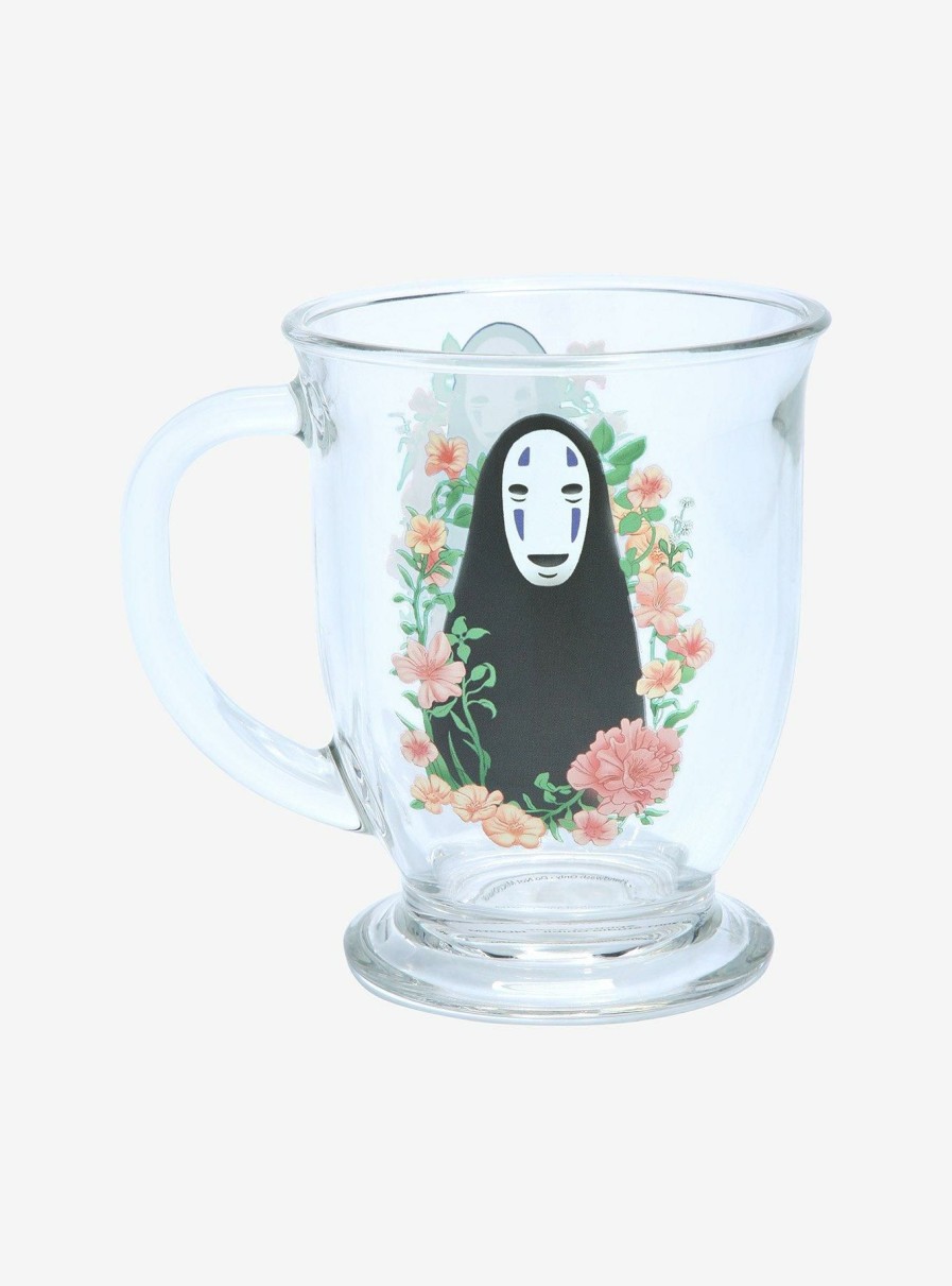 Kitchen * | Studio Ghibli Spirited Away No-Face Floral Glass Mug Boxlunch Exclusive Best-Selling