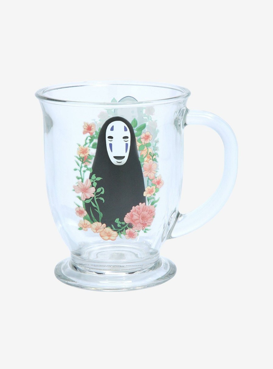 Kitchen * | Studio Ghibli Spirited Away No-Face Floral Glass Mug Boxlunch Exclusive Best-Selling