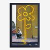 Decor * | Banksy Yellow Lines Framed Wood Wall Art Latest