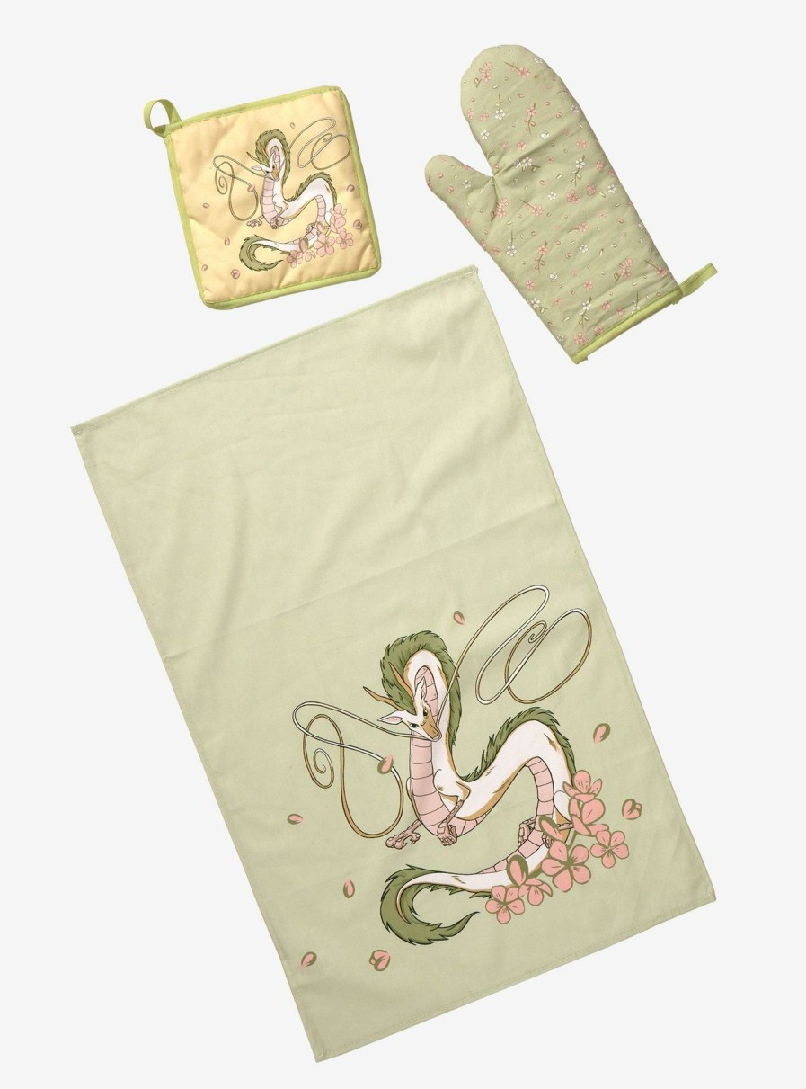 Kitchen * | Studio Ghibli Spirited Away Dragon Haku Floral Kitchen Set Boxlunch Exclusive Classical