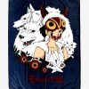 Bedroom * | Our Universe Studio Ghibli Princess Mononoke San & Wolves Throw Boxlunch Exclusive Fire Sale