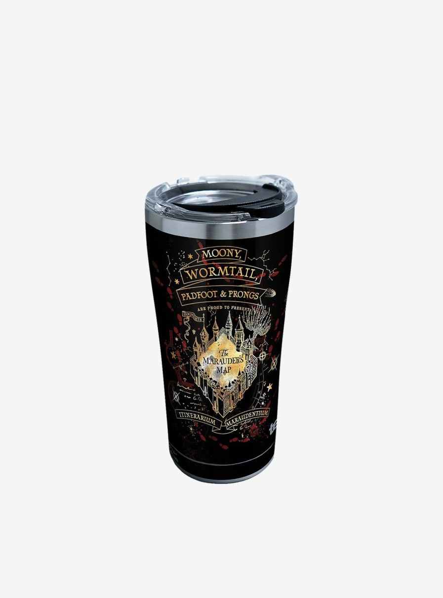 Kitchen * | Harry Potter Black Marauder'S Map 20Oz Stainless Steel Tumbler With Lid Fire Sale