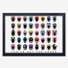 Decor * | Mighty Morphin Power Rangers Helmets Framed Wood Wall Art Less Expensive