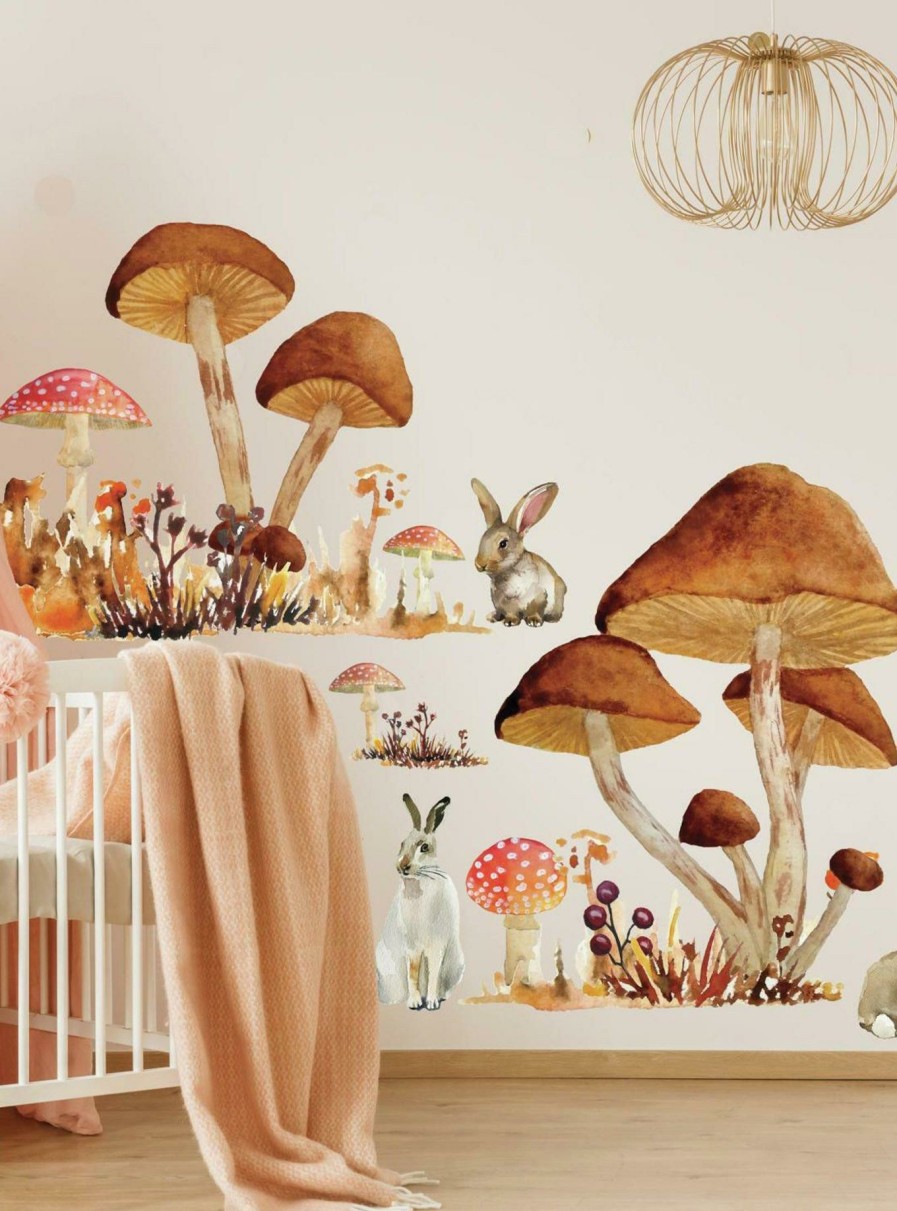 Decor * | Mushroom Giant Peel And Stick Wall Decals New Threads