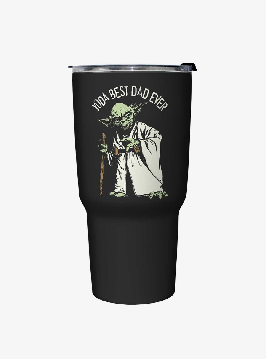 Kitchen * | Star Wars Green Dad Black Stainless Steel Travel Mug Sale Online