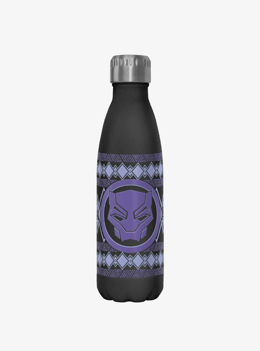 Kitchen * | Marvel Black Panther King T'Challa Emblem Water Bottle Sale Online