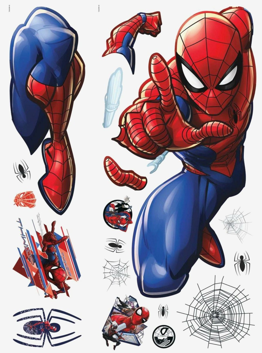 Decor * | Marvel Spider-Man Peel And Stick Giant Wall Decals Fire Sale