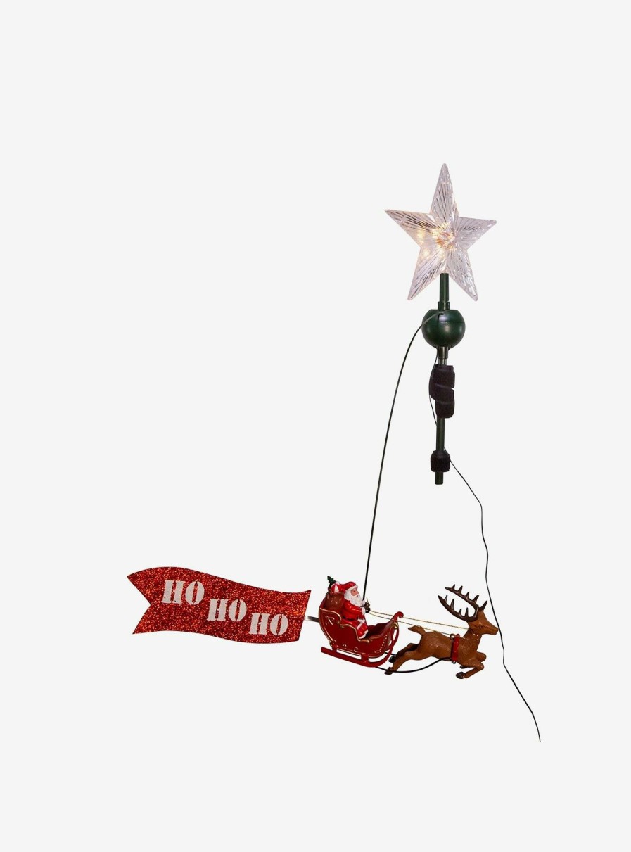 Decor * | Led Star Tree Topper With Rotating Santa Latest