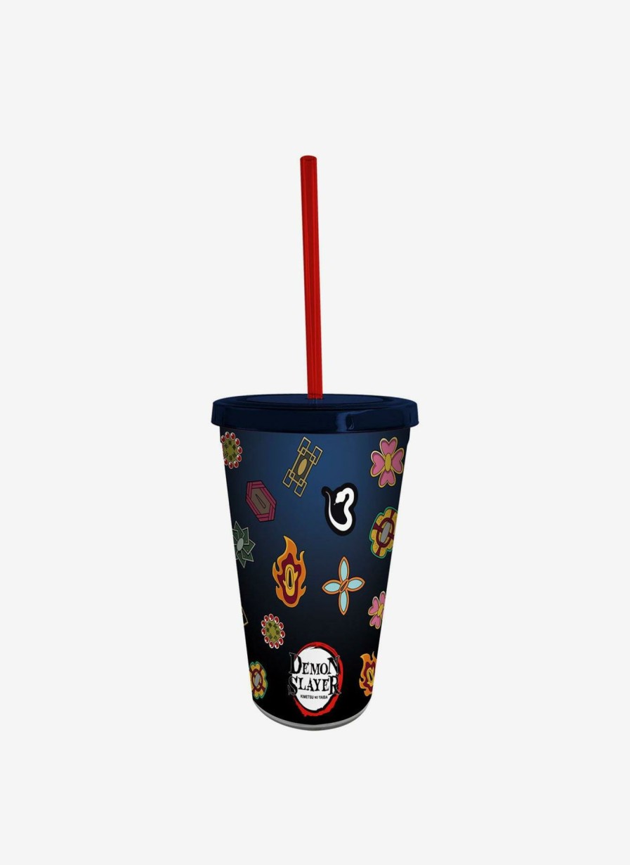 Kitchen * | Demon Slayer: Kimetsu No Yaiba Tumbler With Straw Set Less Expensive