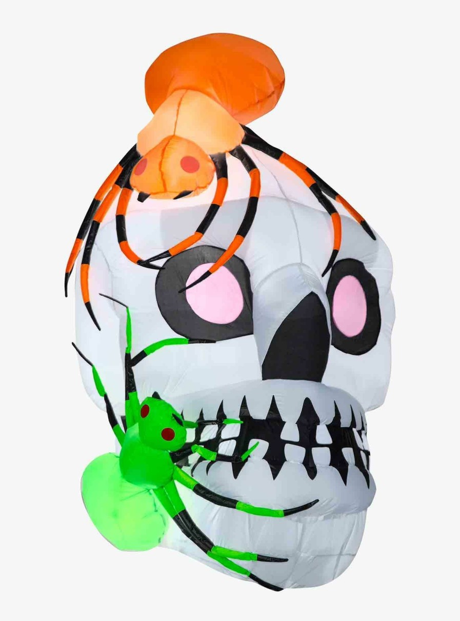 Decor * | Skull With Spiders Airblown Hot Sale