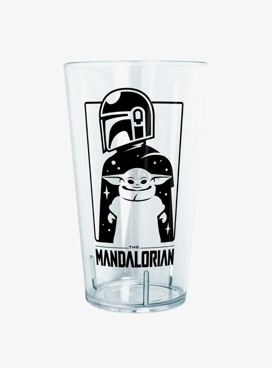 Kitchen * | Star Wars The Mandalorian Cute Silhouette Pint Glass Sale Online