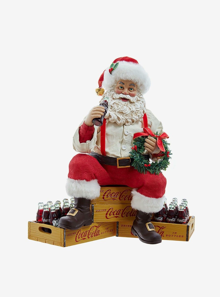 Decor * | Coca Cola Santa Sitting On Crates Best Sellers