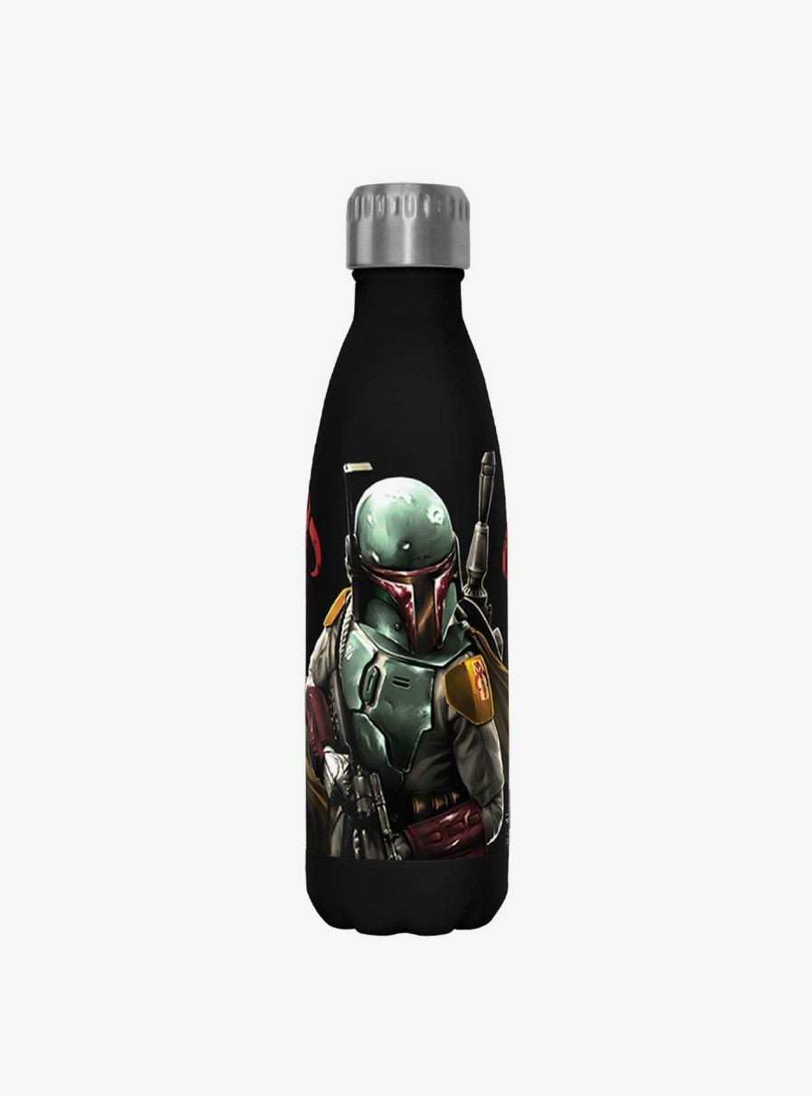 Kitchen * | Star Wars Mandalorian Warrior Black Stainless Steel Water Bottle Bargain Sale