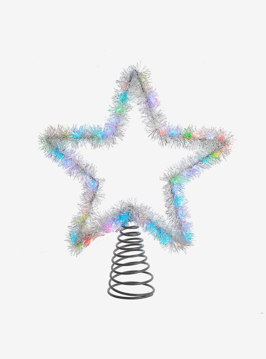 Decor * | Tinsel Star Tree Topper With Rgb Led Lights Bargain Sale