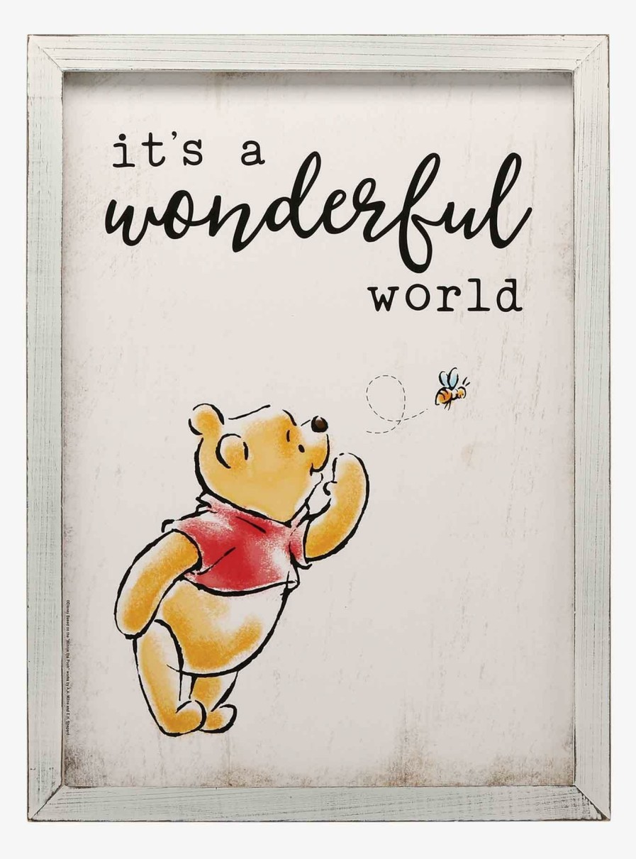 Decor * | Disney Winnie The Pooh Rustic Wood Framed Wall Decor Latest