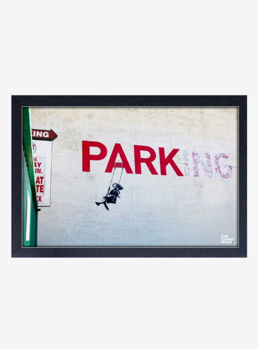 Decor * | Banksy No Parking Framed Wood Wall Art Best-Selling