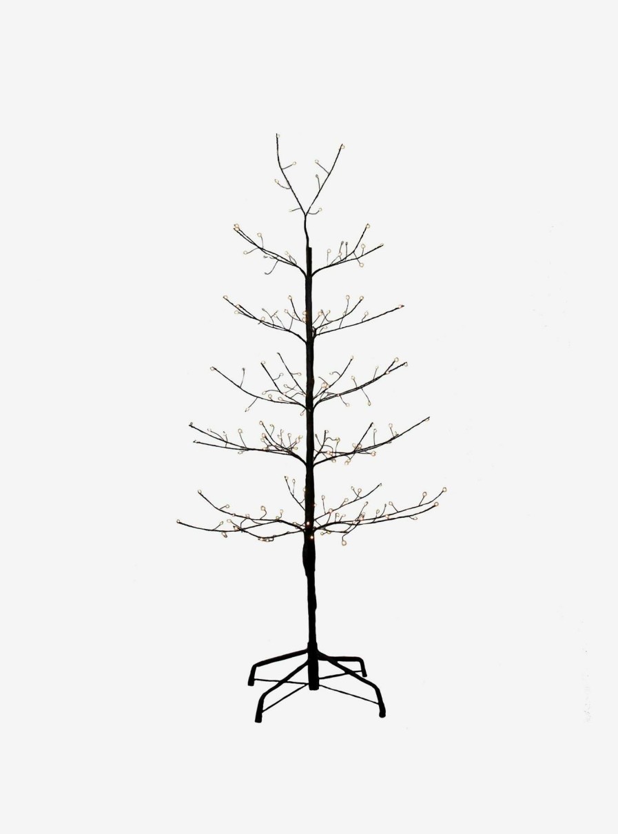 Decor * | Black Twig With Warm White Cool White Twinkle Lights 4 Ft Tree Hot Sale