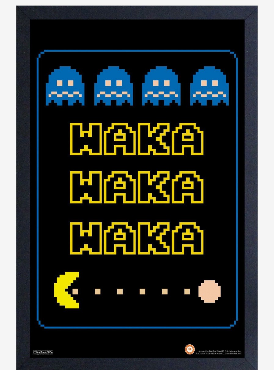 Decor * | Pac-Man Waka Retro Framed Wood Poster Best Sellers