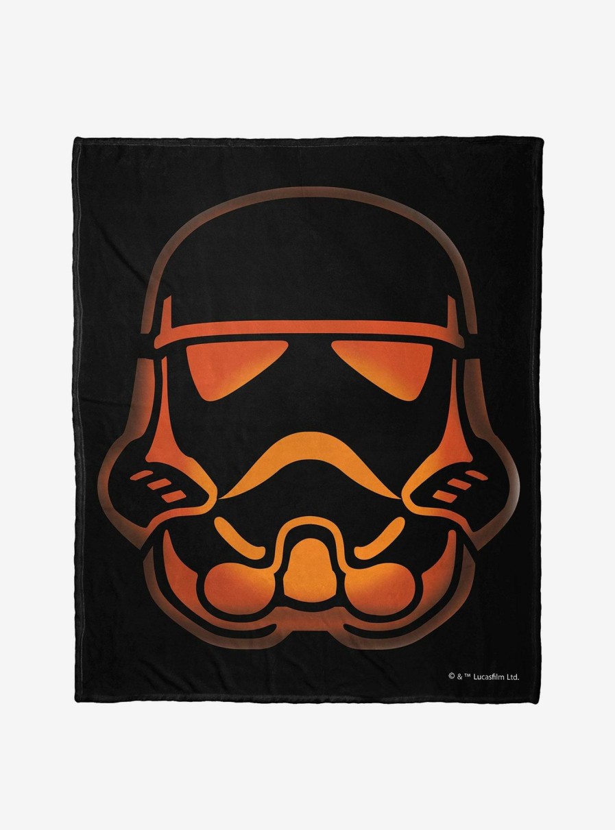 Bedroom * | Star Wars Storm Trooper Jack-O'-Lantern Throw Blanket Classical