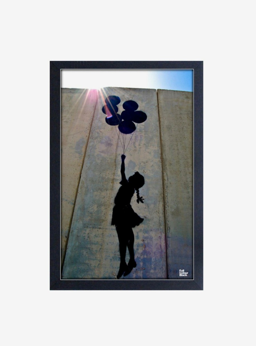 Decor * | Banksy Palestine Balloon Girl Framed Wood Wall Art Bargain Sale