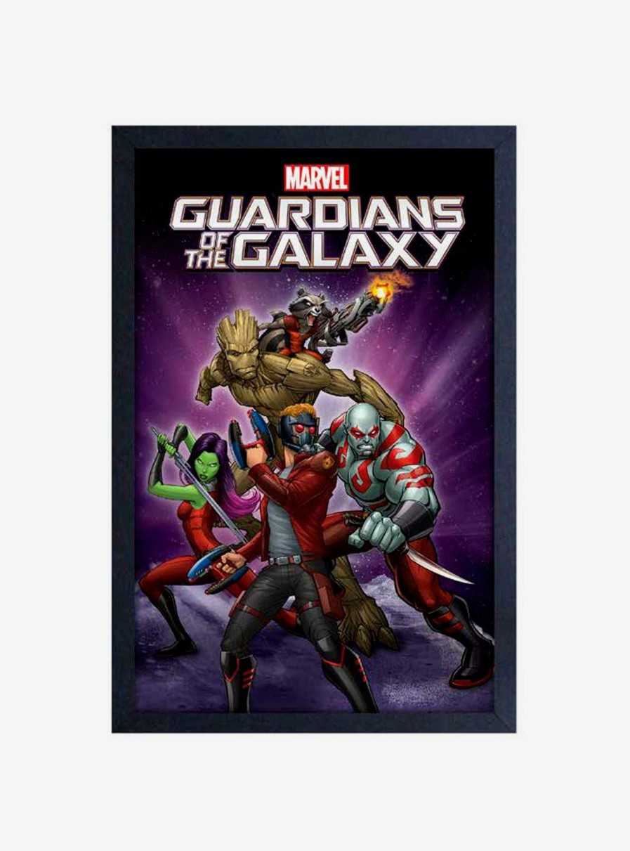 Decor * | Marvel Guardians Of The Galaxy Group Framed Wood Wall Art Sale Online