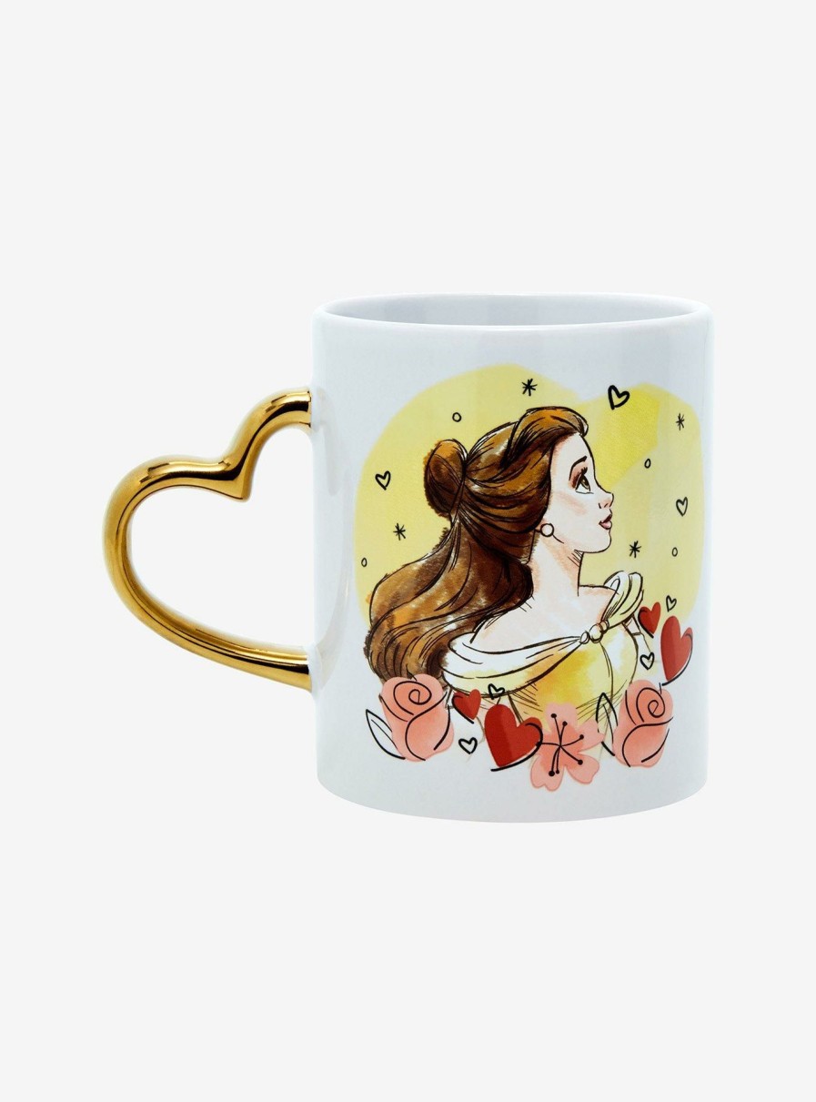 Kitchen * | Disney Beauty And The Beast Belle & Beast Heart Handle Mug Set Boxlunch Exclusive Fire Sale