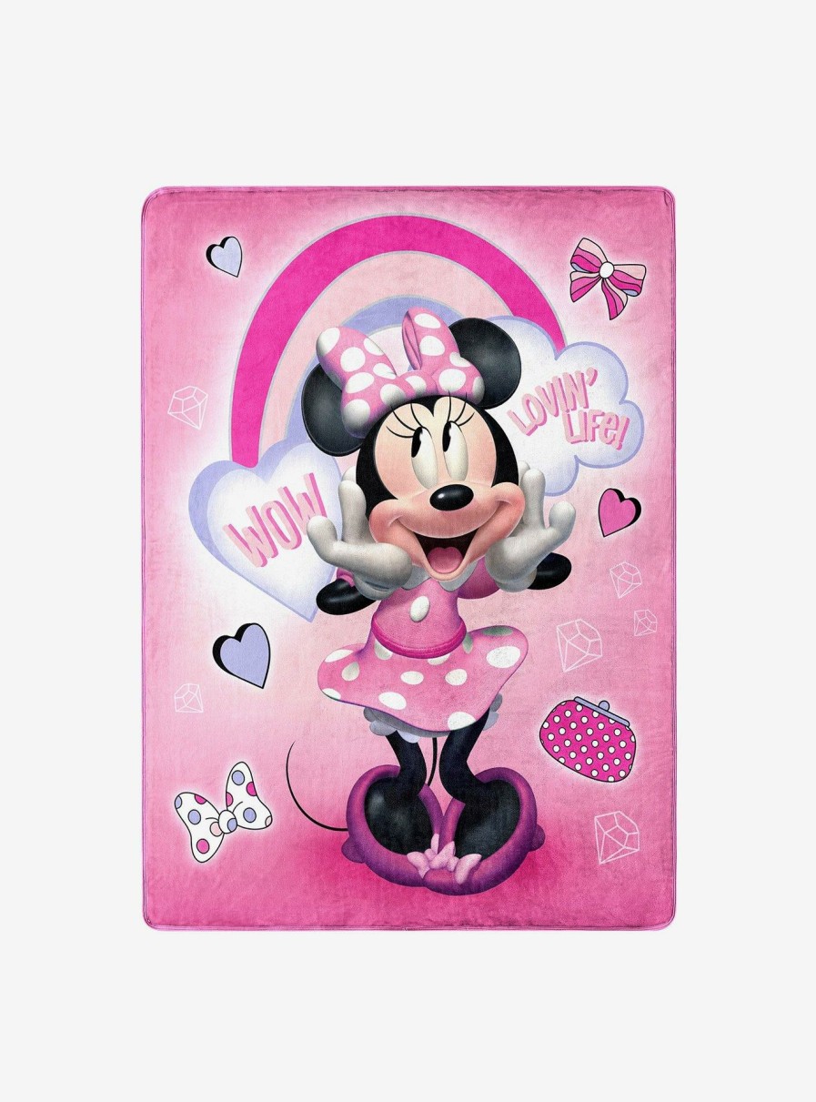 Bedroom * | Disney Minnie Mouse Wow Minnie Silk Touch Throw Fire Sale