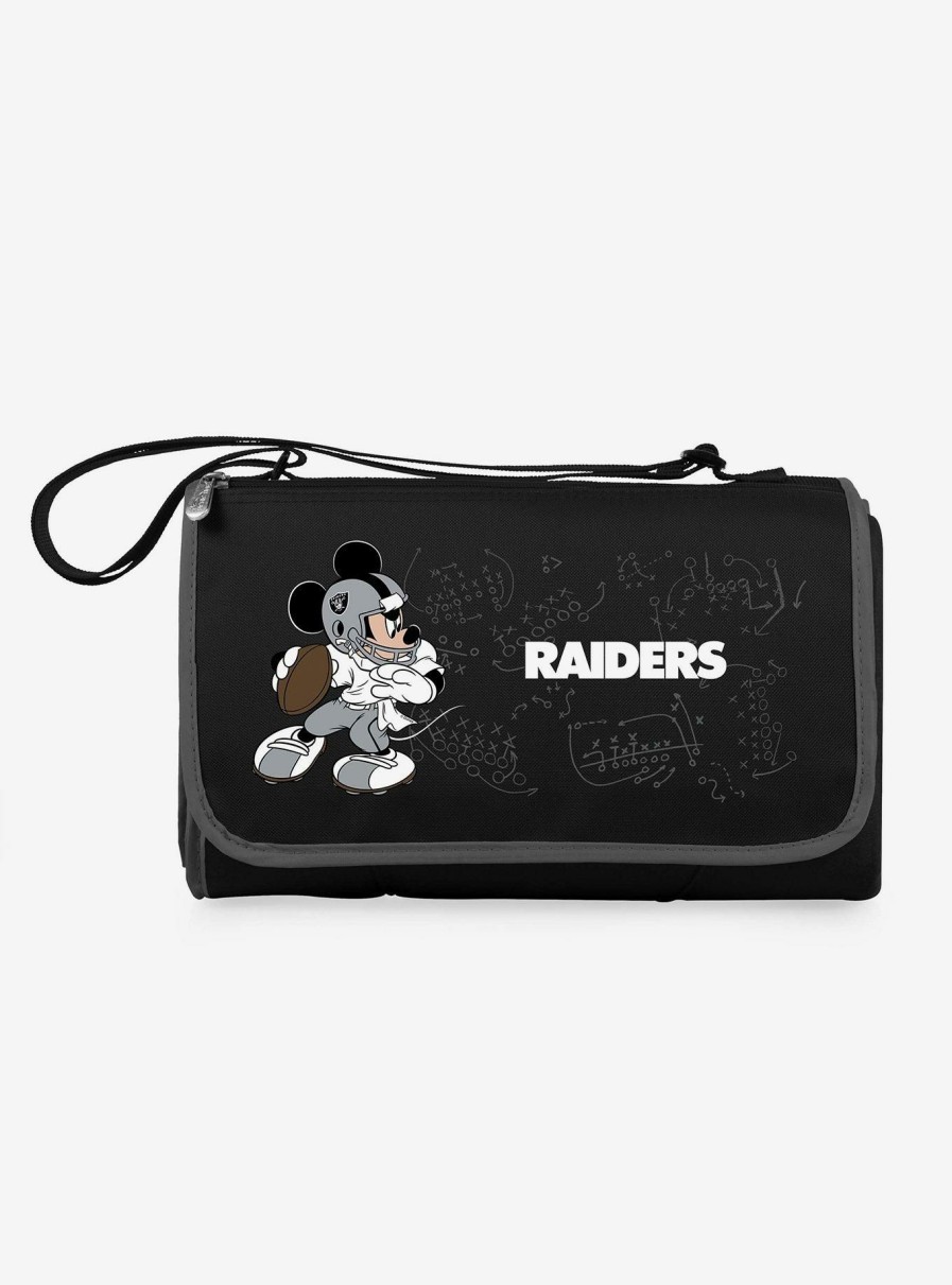 Bedroom * | Disney Mickey Mouse Nfl Las Vegas Raiders Outdoor Picnic Blanket Less Expensive