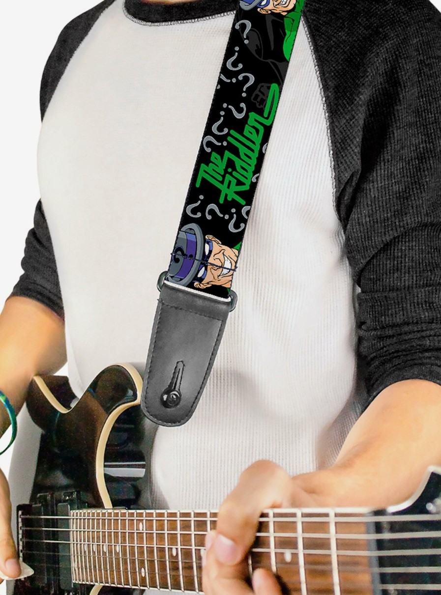 Music * | Dc Comics Batman The Riddler Silhouette Guitar Strap Best Sellers