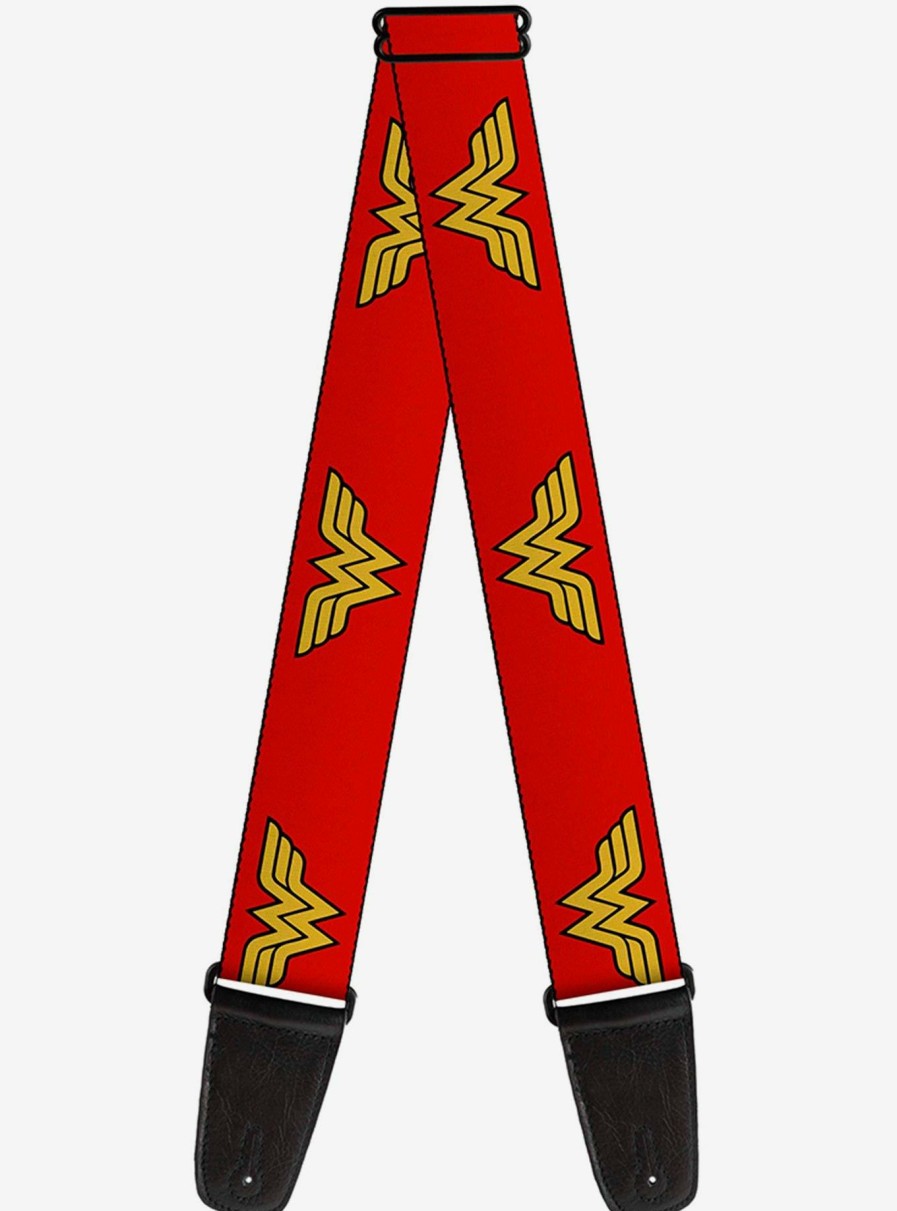 Music * | Dc Comics Wonder Woman Logo Red Guitar Strap Classical