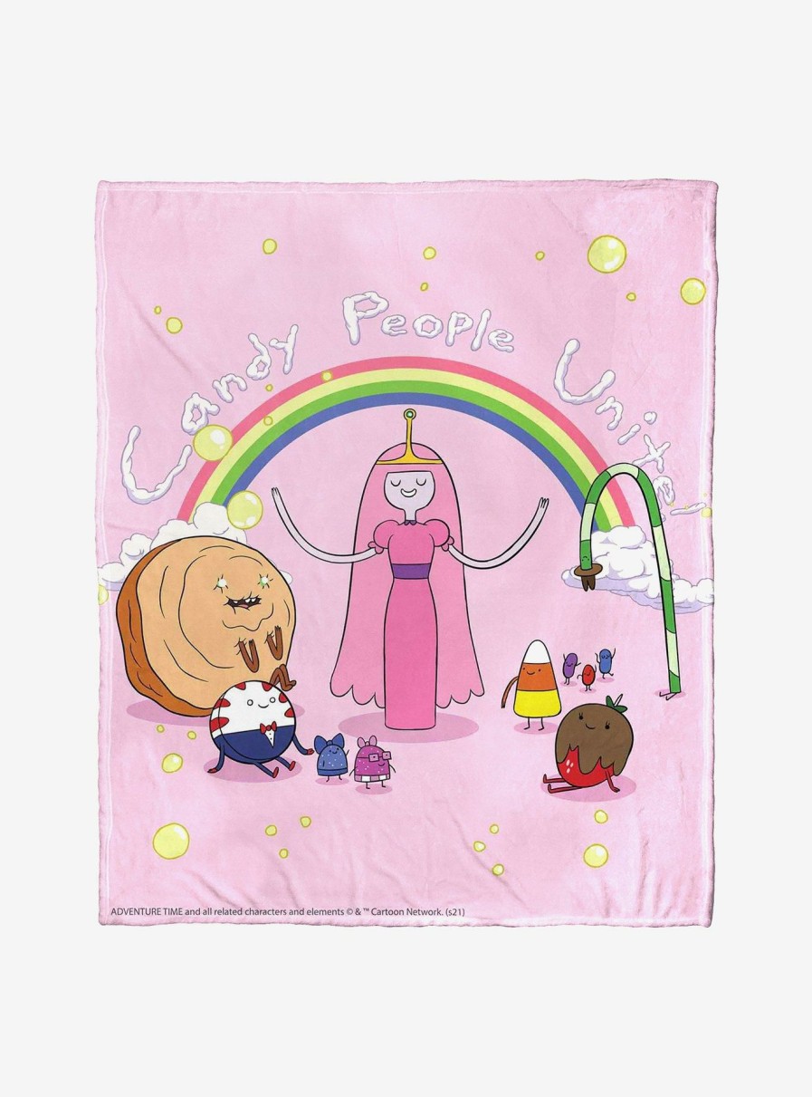 Bedroom * | Adventure Time Candy People Unite Throw Blanket Fire Sale