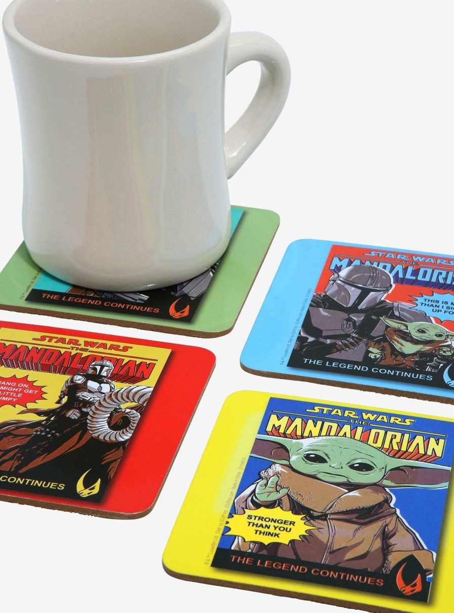 Kitchen * | Star Wars The Mandalorian Comic Book Art Coaster Set Fire Sale