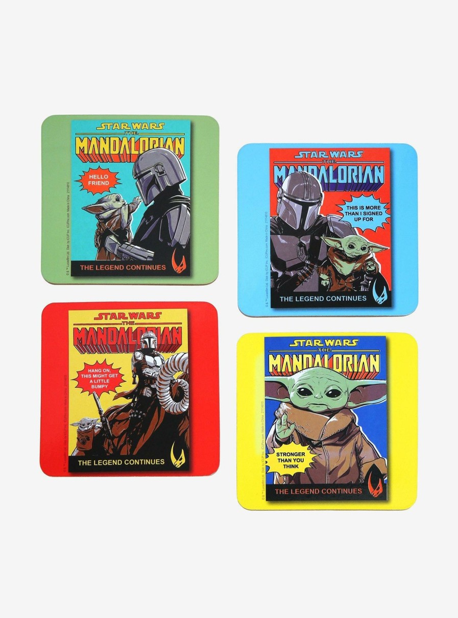 Kitchen * | Star Wars The Mandalorian Comic Book Art Coaster Set Fire Sale