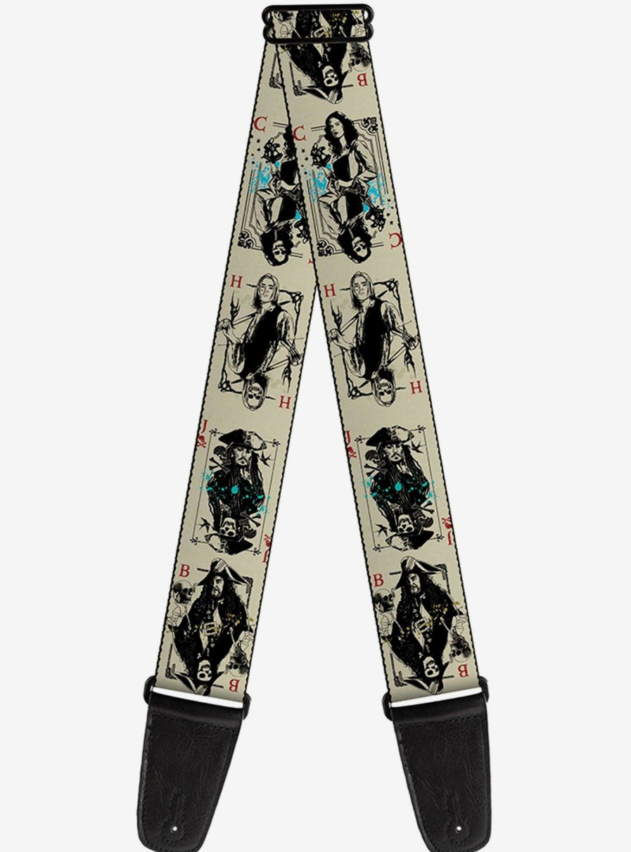 Music * | Disney Pirates Of The Caribbean Skeleton Cards Guitar Strap New Threads