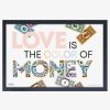 Decor * | Monopoly Love Is The Color Of Money Framed Wood Wall Art Hot Sale